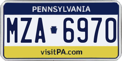 PA license plate MZA6970