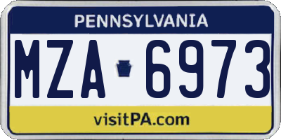 PA license plate MZA6973