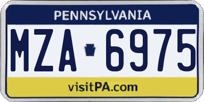 PA license plate MZA6975