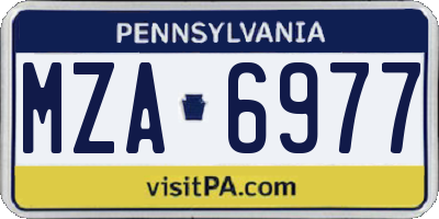 PA license plate MZA6977