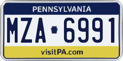 PA license plate MZA6991