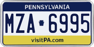 PA license plate MZA6995