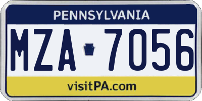 PA license plate MZA7056