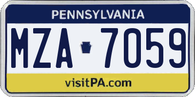 PA license plate MZA7059
