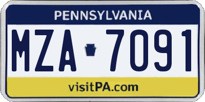 PA license plate MZA7091