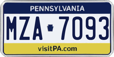 PA license plate MZA7093