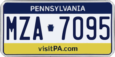 PA license plate MZA7095