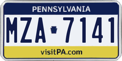 PA license plate MZA7141