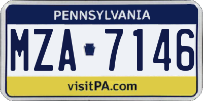 PA license plate MZA7146