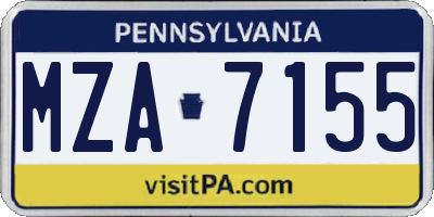 PA license plate MZA7155