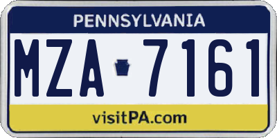 PA license plate MZA7161
