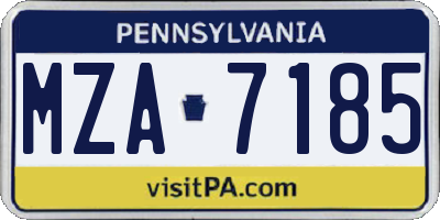 PA license plate MZA7185