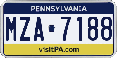 PA license plate MZA7188