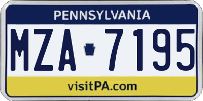 PA license plate MZA7195