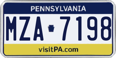 PA license plate MZA7198