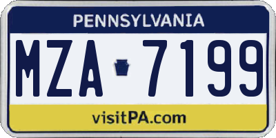 PA license plate MZA7199