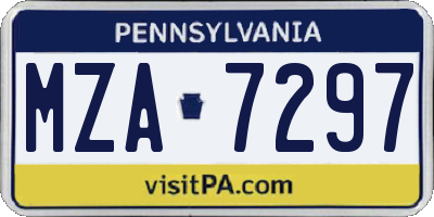 PA license plate MZA7297