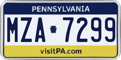 PA license plate MZA7299