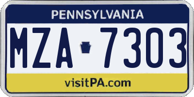 PA license plate MZA7303