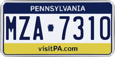 PA license plate MZA7310