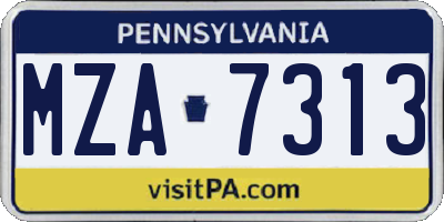 PA license plate MZA7313