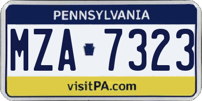 PA license plate MZA7323