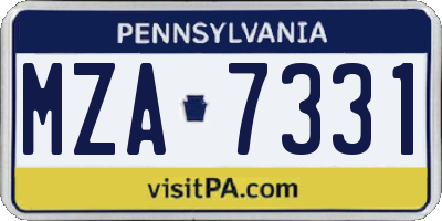 PA license plate MZA7331