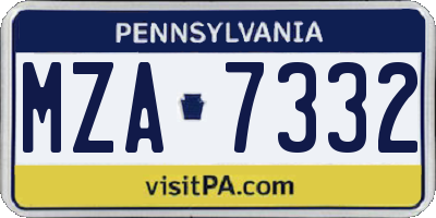 PA license plate MZA7332
