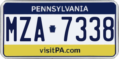 PA license plate MZA7338