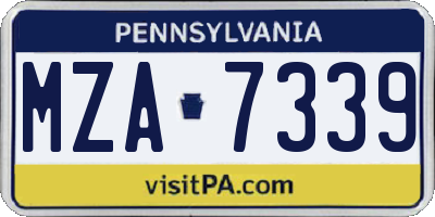 PA license plate MZA7339