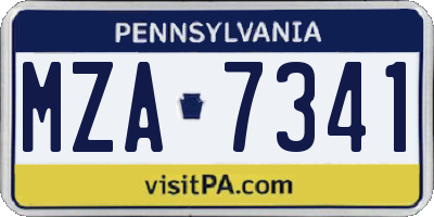 PA license plate MZA7341