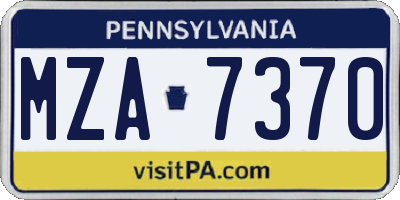 PA license plate MZA7370