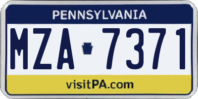 PA license plate MZA7371