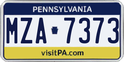 PA license plate MZA7373
