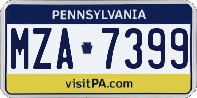PA license plate MZA7399