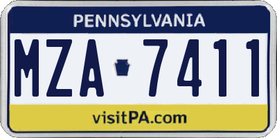 PA license plate MZA7411