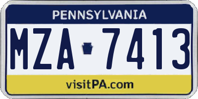 PA license plate MZA7413