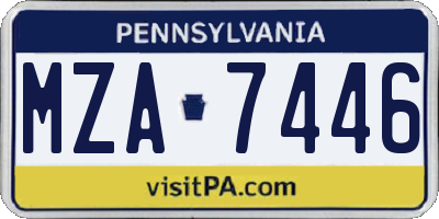 PA license plate MZA7446