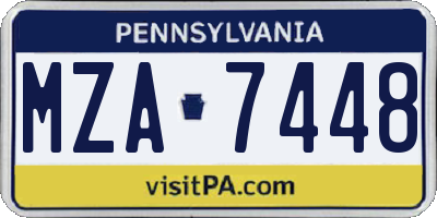 PA license plate MZA7448