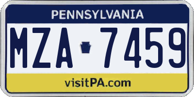 PA license plate MZA7459