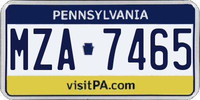PA license plate MZA7465