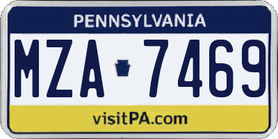 PA license plate MZA7469