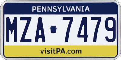 PA license plate MZA7479