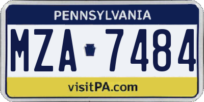 PA license plate MZA7484