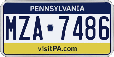 PA license plate MZA7486