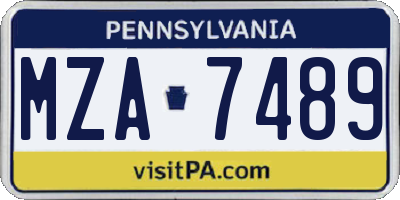 PA license plate MZA7489