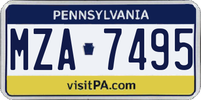 PA license plate MZA7495