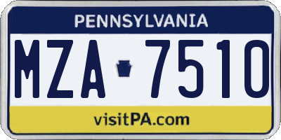 PA license plate MZA7510