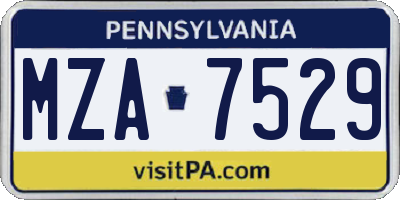 PA license plate MZA7529