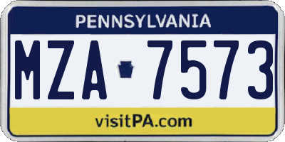 PA license plate MZA7573